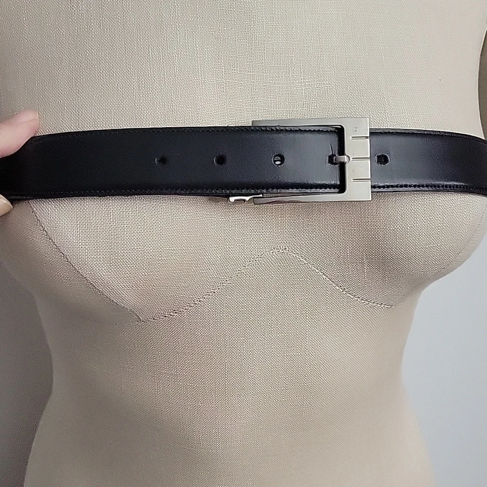 S. T. Dupont Paris Men's Leather Belt Reversible Black & Brown